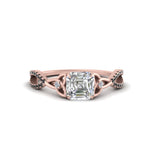 Load image into Gallery viewer, entwined-celtic-asscher-cut-love-knot-black-diamond-engagement-ring-in-rose-gold-FD9306ASRGBLACK-NL-RG
