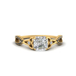 Load image into Gallery viewer, entwined-celtic-asscher-cut-love-knot-black-diamond-engagement-ring-in-yellow-gold-FD9306ASRGBLACK-NL-YG
