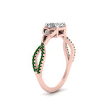 Load image into Gallery viewer, entwined-celtic-asscher-cut-love-knot-emerald-engagement-ring-in-rose-gold-FD9306ASRGEMGR-NL-RG
