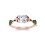 Load image into Gallery viewer, entwined-celtic-asscher-cut-love-knot-emerald-engagement-ring-in-rose-gold-FD9306ASRGEMGR-NL-RG
