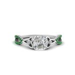 Load image into Gallery viewer, entwined-celtic-asscher-cut-love-knot-emerald-engagement-ring-in-white-gold-FD9306ASRGEMGR-NL-WG
