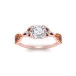 Load image into Gallery viewer, entwined-celtic-asscher-cut-love-knot-orange-sapphire-engagement-ring-in-rose-gold-FD9306ASRGSAOR-NL-RG
