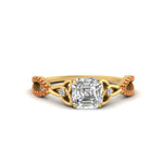 Load image into Gallery viewer, entwined-celtic-asscher-cut-love-knot-orange-sapphire-engagement-ring-in-yellow-gold-FD9306ASRGSAOR-NL-YG
