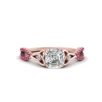 Load image into Gallery viewer, entwined-celtic-asscher-cut-love-knot-pink-sapphire-engagement-ring-in-rose-gold-FD9306ASRGSADRPI-NL-RG
