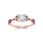 Load image into Gallery viewer, entwined-celtic-asscher-cut-love-knot-pink-sapphire-engagement-ring-in-rose-gold-FD9306ASRGSADRPI-NL-RG
