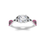 Load image into Gallery viewer, entwined-celtic-asscher-cut-love-knot-pink-sapphire-engagement-ring-in-white-gold-FD9306ASRGSADRPI-NL-WG
