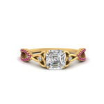 Load image into Gallery viewer, entwined-celtic-asscher-cut-love-knot-pink-sapphire-engagement-ring-in-yellow-gold-FD9306ASRGSADRPI-NL-YG
