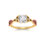 Load image into Gallery viewer, entwined-celtic-asscher-cut-love-knot-pink-sapphire-engagement-ring-in-yellow-gold-FD9306ASRGSADRPI-NL-YG
