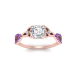 Load image into Gallery viewer, entwined-celtic-asscher-cut-love-knot-purple-topaz-engagement-ring-in-rose-gold-FD9306ASRGVITO-NL-RG
