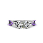 Load image into Gallery viewer, entwined-celtic-asscher-cut-love-knot-purple-topaz-engagement-ring-in-white-gold-FD9306ASRGVITO-NL-WG
