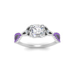 Load image into Gallery viewer, entwined-celtic-asscher-cut-love-knot-purple-topaz-engagement-ring-in-white-gold-FD9306ASRGVITO-NL-WG
