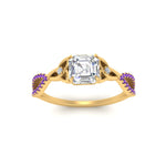 Load image into Gallery viewer, entwined-celtic-asscher-cut-love-knot-purple-topaz-engagement-ring-in-yellow-gold-FD9306ASRGVITO-NL-YG
