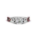 Load image into Gallery viewer, entwined-celtic-asscher-cut-love-knot-ruby-engagement-ring-in-white-gold-FD9306ASRGRUDR-NL-WG
