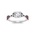 Load image into Gallery viewer, entwined-celtic-asscher-cut-love-knot-ruby-engagement-ring-in-white-gold-FD9306ASRGRUDR-NL-WG
