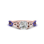 Load image into Gallery viewer, entwined-celtic-asscher-cut-love-knot-sapphire-engagement-ring-in-rose-gold-FD9306ASRGSABL-NL-RG
