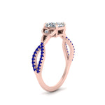 Load image into Gallery viewer, entwined-celtic-asscher-cut-love-knot-sapphire-engagement-ring-in-rose-gold-FD9306ASRGSABL-NL-RG
