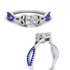 Load image into Gallery viewer, entwined-celtic-asscher-cut-love-knot-sapphire-engagement-ring-in-white-gold-FD9306ASRGSABL-NL-WG