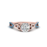 Load image into Gallery viewer, entwined-celtic-cushion-cut-love-knot-blue-topaz-engagement-ring-in-rose-gold-FD9306CURGICBLTO-NL-RG
