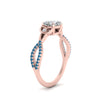 Load image into Gallery viewer, entwined-celtic-cushion-cut-love-knot-blue-topaz-engagement-ring-in-rose-gold-FD9306CURGICBLTO-NL-RG