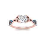 Load image into Gallery viewer, entwined-celtic-cushion-cut-love-knot-blue-topaz-engagement-ring-in-rose-gold-FD9306CURGICBLTO-NL-RG

