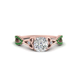 Load image into Gallery viewer, entwined-celtic-cushion-cut-love-knot-emerald-engagement-ring-in-rose-gold-FD9306CURGEMGR-NL-RG
