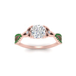 Load image into Gallery viewer, entwined-celtic-cushion-cut-love-knot-emerald-engagement-ring-in-rose-gold-FD9306CURGEMGR-NL-RG
