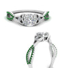 Load image into Gallery viewer, entwined-celtic-cushion-cut-love-knot-emerald-engagement-ring-in-white-gold-FD9306CURGEMGR-NL-WG