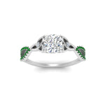 Load image into Gallery viewer, entwined-celtic-cushion-cut-love-knot-emerald-engagement-ring-in-white-gold-FD9306CURGEMGR-NL-WG
