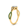 Load image into Gallery viewer, entwined-celtic-cushion-cut-love-knot-emerald-engagement-ring-in-yellow-gold-FD9306CURGEMGR-NL-YG