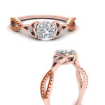 Load image into Gallery viewer, entwined-celtic-cushion-cut-love-knot-orange-sapphire-engagement-ring-in-rose-gold-FD9306CURGSAOR-NL-RG
