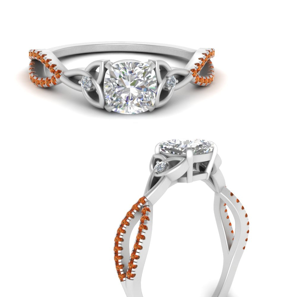 entwined-celtic-cushion-cut-love-knot-orange-sapphire-engagement-ring-in-white-gold-FD9306CURGSAOR-NL-WG