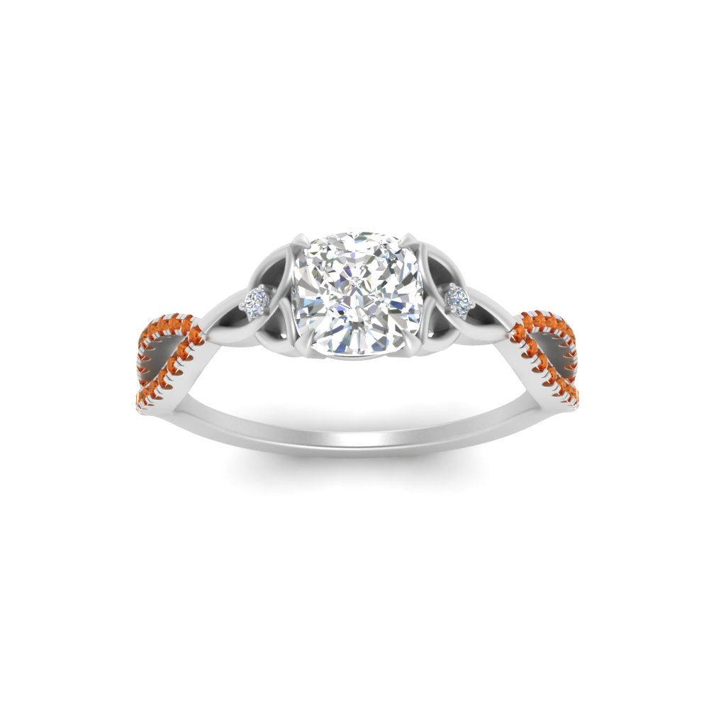 entwined-celtic-cushion-cut-love-knot-orange-sapphire-engagement-ring-in-white-gold-FD9306CURGSAOR-NL-WG