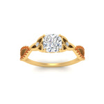 Load image into Gallery viewer, entwined-celtic-cushion-cut-love-knot-orange-sapphire-engagement-ring-in-yellow-gold-FD9306CURGSAOR-NL-YG
