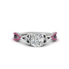 Load image into Gallery viewer, entwined-celtic-cushion-cut-love-knot-pink-sapphire-engagement-ring-in-white-gold-FD9306CURGSADRPI-NL-WG
