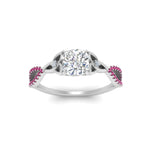 Load image into Gallery viewer, entwined-celtic-cushion-cut-love-knot-pink-sapphire-engagement-ring-in-white-gold-FD9306CURGSADRPI-NL-WG
