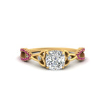 Load image into Gallery viewer, entwined-celtic-cushion-cut-love-knot-pink-sapphire-engagement-ring-in-yellow-gold-FD9306CURGSADRPI-NL-YG
