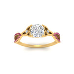 Load image into Gallery viewer, entwined-celtic-cushion-cut-love-knot-pink-sapphire-engagement-ring-in-yellow-gold-FD9306CURGSADRPI-NL-YG
