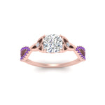 Load image into Gallery viewer, entwined-celtic-cushion-cut-love-knot-purple-topaz-engagement-ring-in-rose-gold-FD9306CURGVITO-NL-RG

