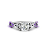 Load image into Gallery viewer, entwined-celtic-cushion-cut-love-knot-purple-topaz-engagement-ring-in-white-gold-FD9306CURGVITO-NL-WG
