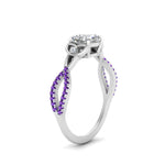 Load image into Gallery viewer, entwined-celtic-cushion-cut-love-knot-purple-topaz-engagement-ring-in-white-gold-FD9306CURGVITO-NL-WG
