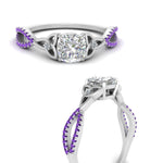 Load image into Gallery viewer, entwined-celtic-cushion-cut-love-knot-purple-topaz-engagement-ring-in-white-gold-FD9306CURGVITO-NL-WG

