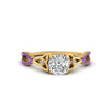 Load image into Gallery viewer, entwined-celtic-cushion-cut-love-knot-purple-topaz-engagement-ring-in-yellow-gold-FD9306CURGVITO-NL-YG