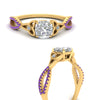 Load image into Gallery viewer, entwined-celtic-cushion-cut-love-knot-purple-topaz-engagement-ring-in-yellow-gold-FD9306CURGVITO-NL-YG