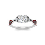 Load image into Gallery viewer, entwined-celtic-cushion-cut-love-knot-ruby-engagement-ring-in-white-gold-FD9306CURGRUDR-NL-WG
