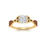 Load image into Gallery viewer, entwined-celtic-cushion-cut-love-knot-ruby-engagement-ring-in-yellow-gold-FD9306CURGRUDR-NL-YG
