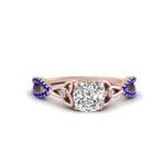 Load image into Gallery viewer, entwined-celtic-cushion-cut-love-knot-sapphire-engagement-ring-in-rose-gold-FD9306CURGSABL-NL-RG
