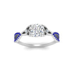 Load image into Gallery viewer, entwined-celtic-cushion-cut-love-knot-sapphire-engagement-ring-in-white-gold-FD9306CURGSABL-NL-WG
