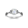 Load image into Gallery viewer, entwined-celtic-emerald-cut-love-knot-black-diamond-engagement-ring-in-white-gold-FD9306EMRGBLACK-NL-WG