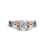 Load image into Gallery viewer, entwined-celtic-emerald-cut-love-knot-blue-topaz-engagement-ring-in-rose-gold-FD9306EMRGICBLTO-NL-RG
