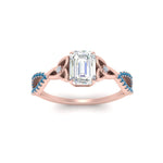 Load image into Gallery viewer, entwined-celtic-emerald-cut-love-knot-blue-topaz-engagement-ring-in-rose-gold-FD9306EMRGICBLTO-NL-RG
